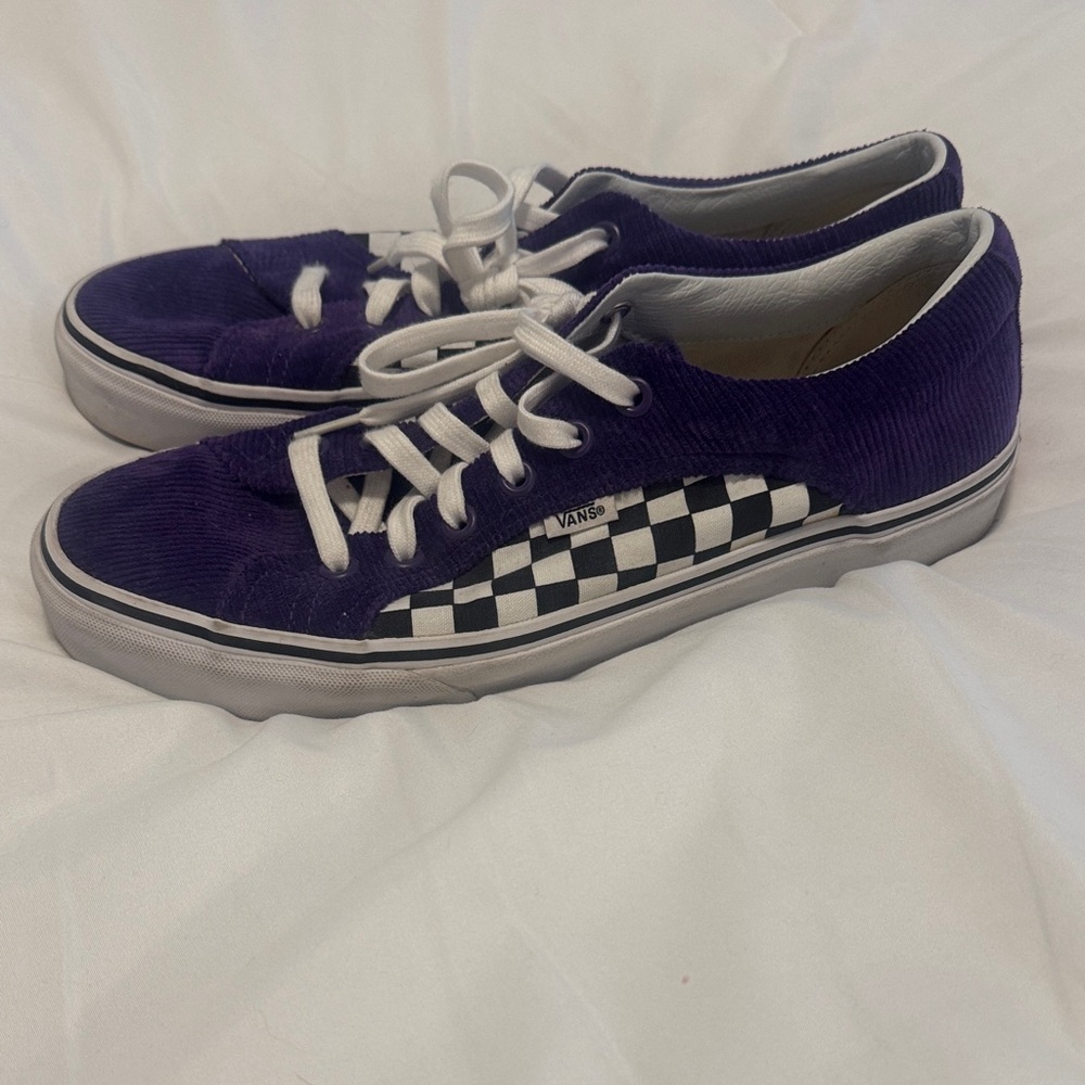 Vans Purple Corduroy Checkered Sneakers